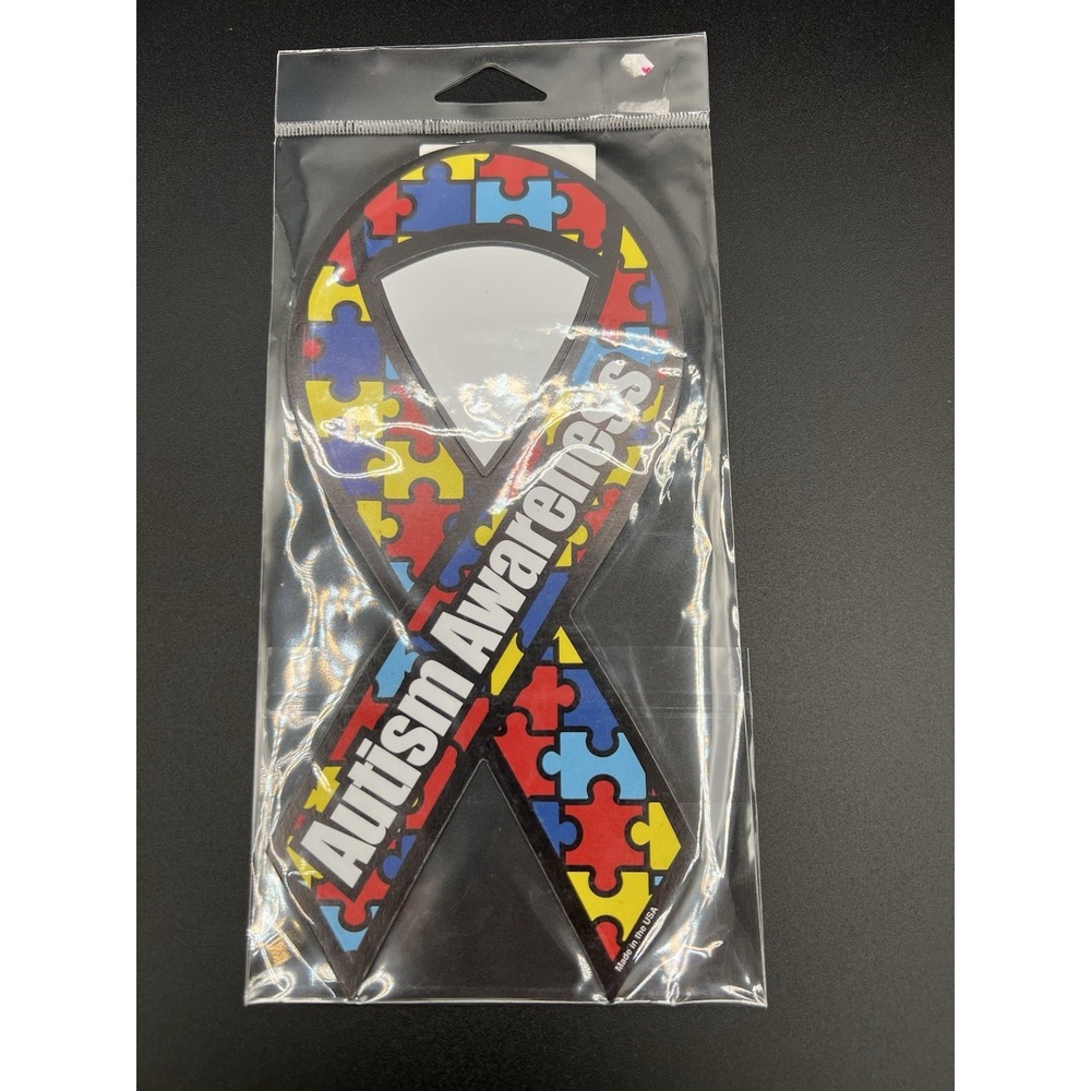🧩Autism Awareness Car Magnet–Puzzle Ribbon Design |Support & Advocacy Message💙
